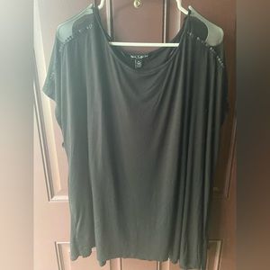 Plus 3x mesh sleeve detail blouse